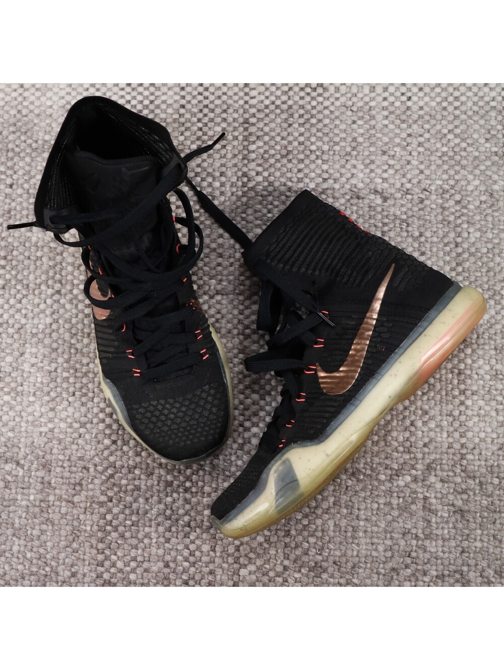 Nike Kobe 10 Elite Rose Gold Mens 10 Basketball Shoes Black High Top 718763-091